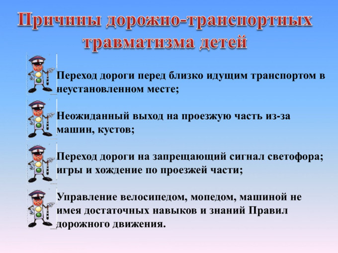 «Причины детского дорожно-транспортного травматизма» «Причины детского дорожно-транспортного травматизма».